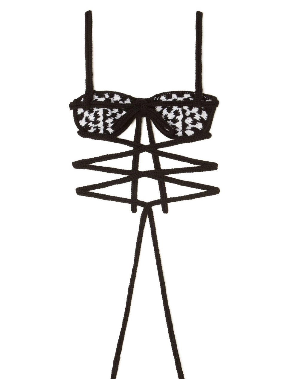 Cheap Alanui bra crochet Women check-pattern 0405